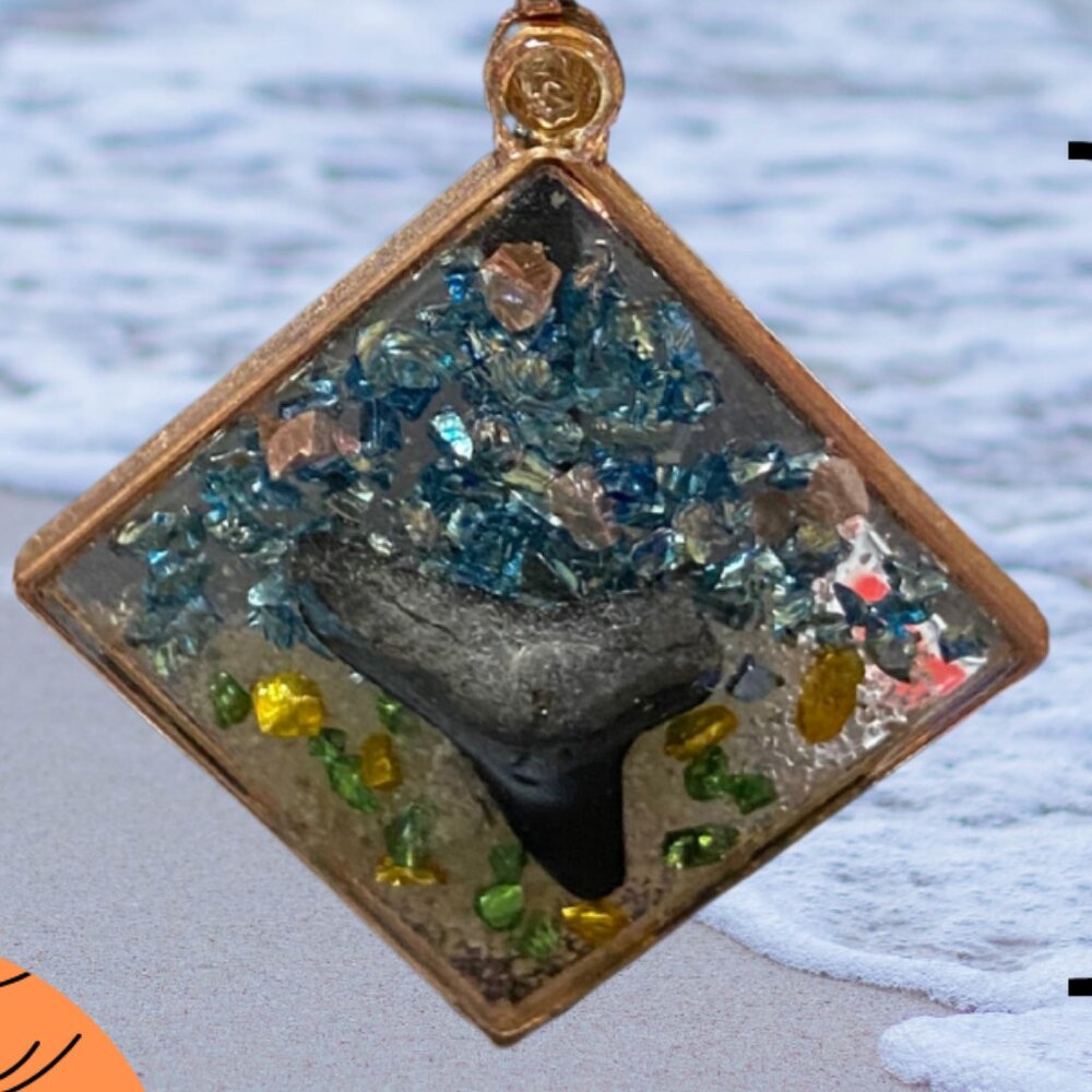 Handmade Shark Tooth Pendant with Necklace